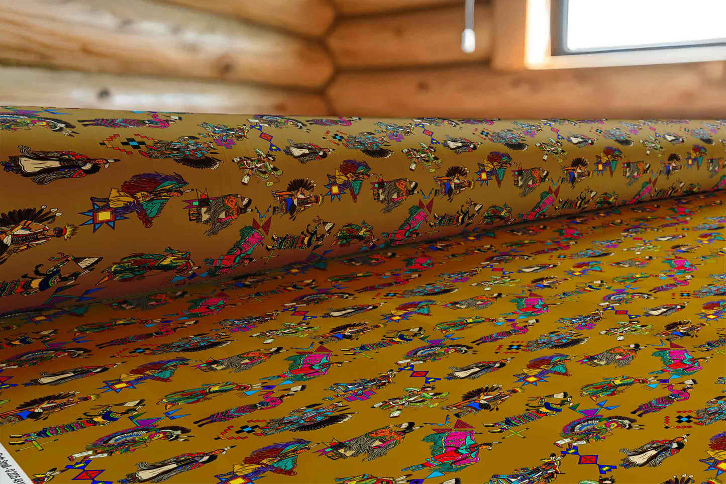 Grand Entry Dancers Earth Small Fabric