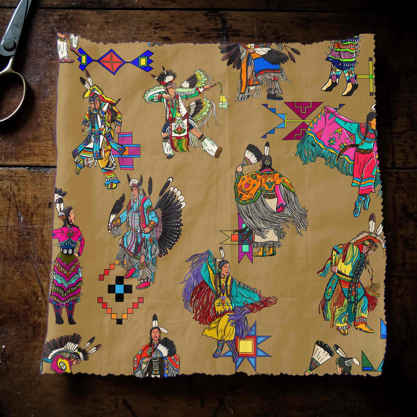 Grand Entry Dancers Earth Small Fabric