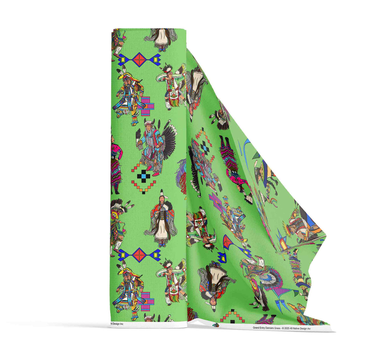 Grand Entry Dancers Grass Large Fabric