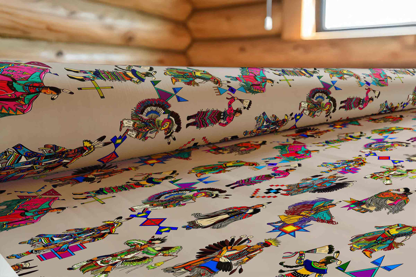 Grand Entry Dancers Muslin Large Fabric