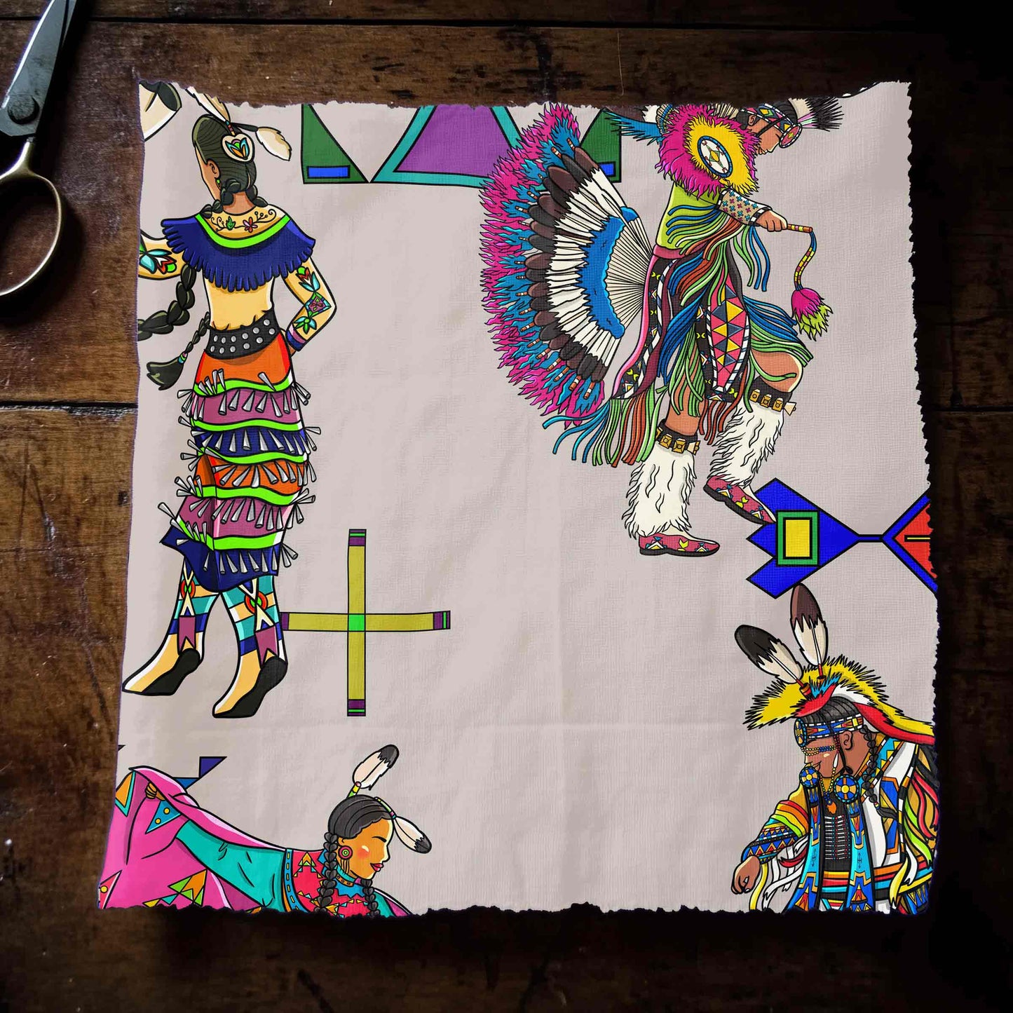 Grand Entry Dancers Muslin Large Fabric