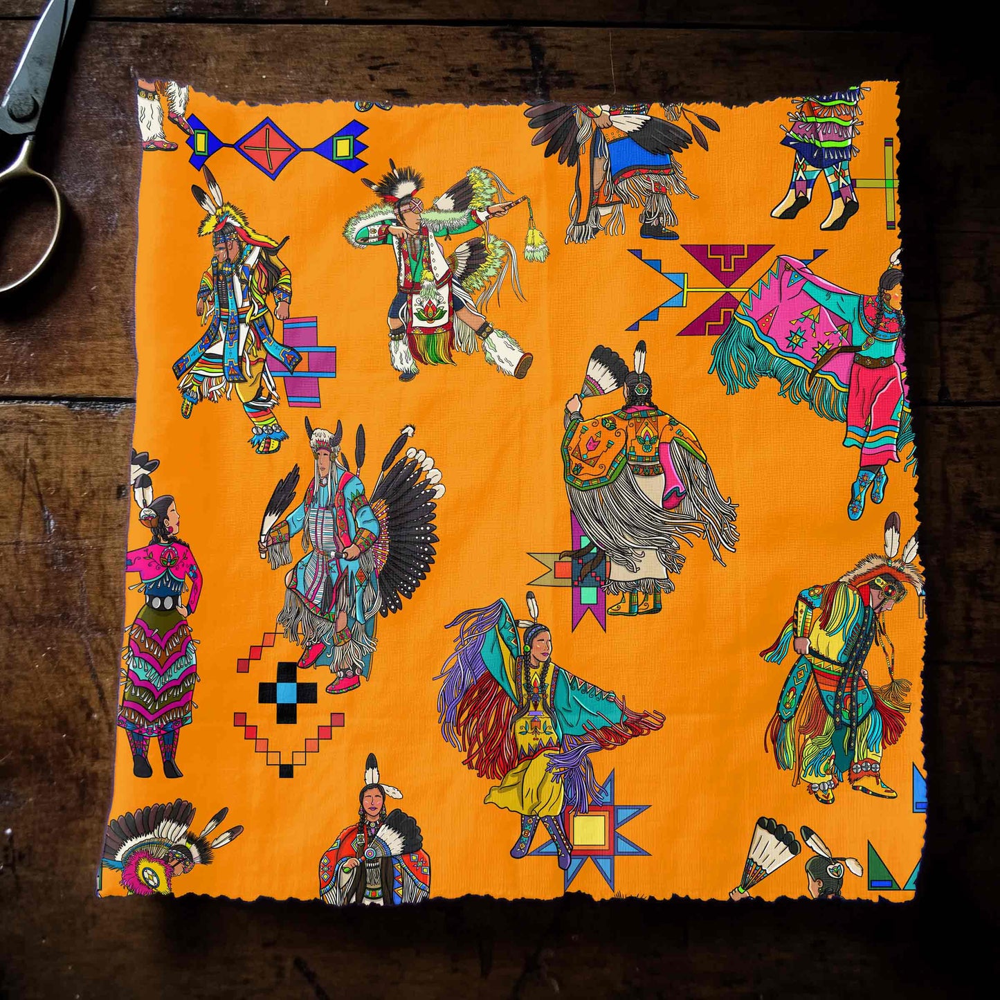 Grand Entry Dancers Orange Small Fabric