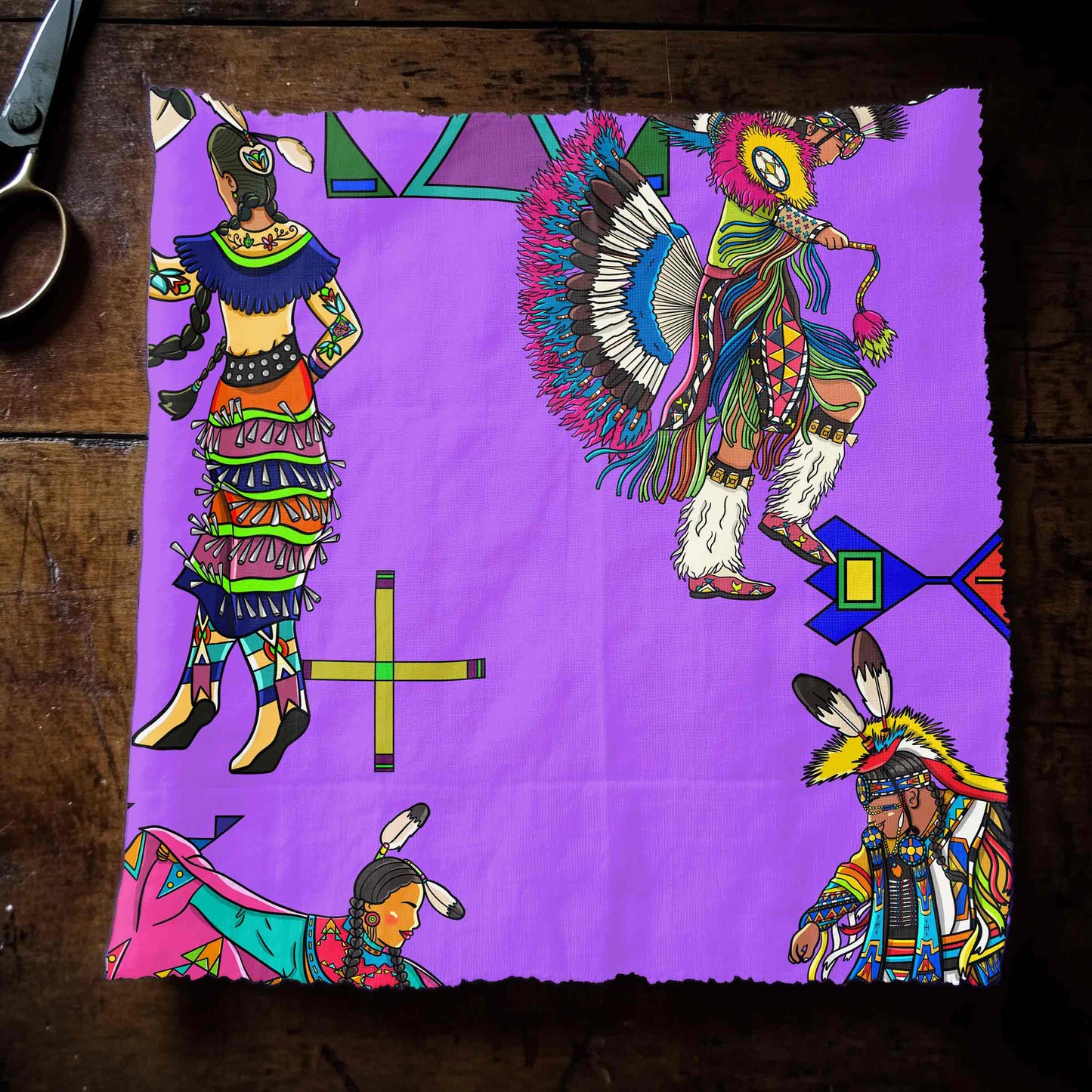 Grand Entry Dancers Purple Large Fabric