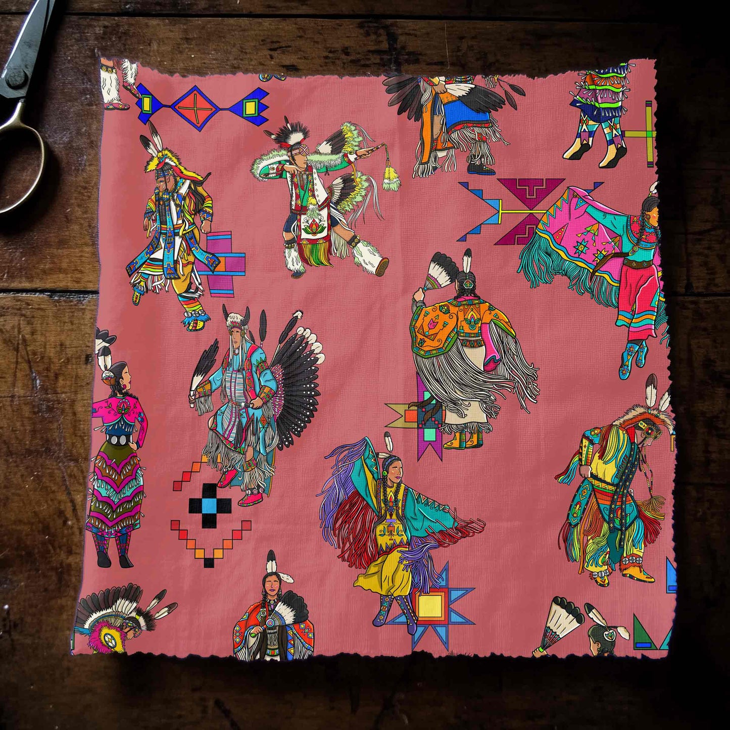 Grand Entry Dancers Terra Cotta Small Fabric