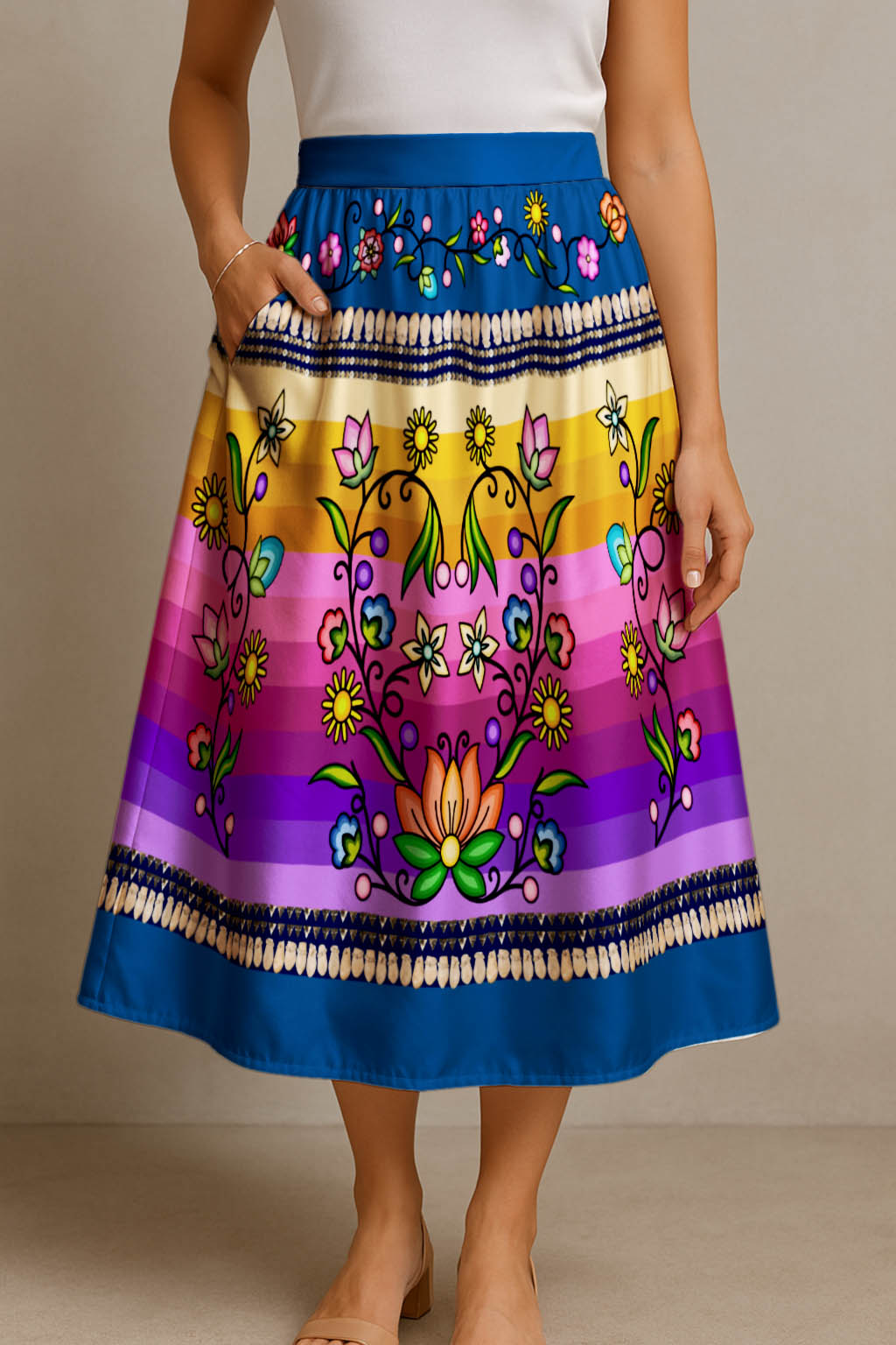 Grandmother Legacy Dark Blue 1 Midi Skirt