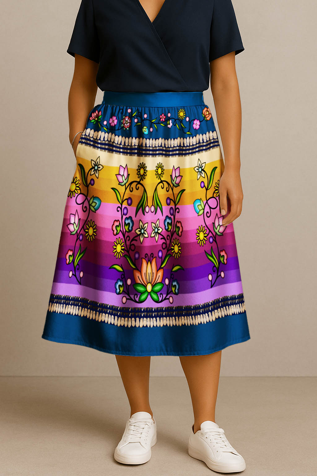 Grandmother Legacy Dark Blue 1 Midi Skirt