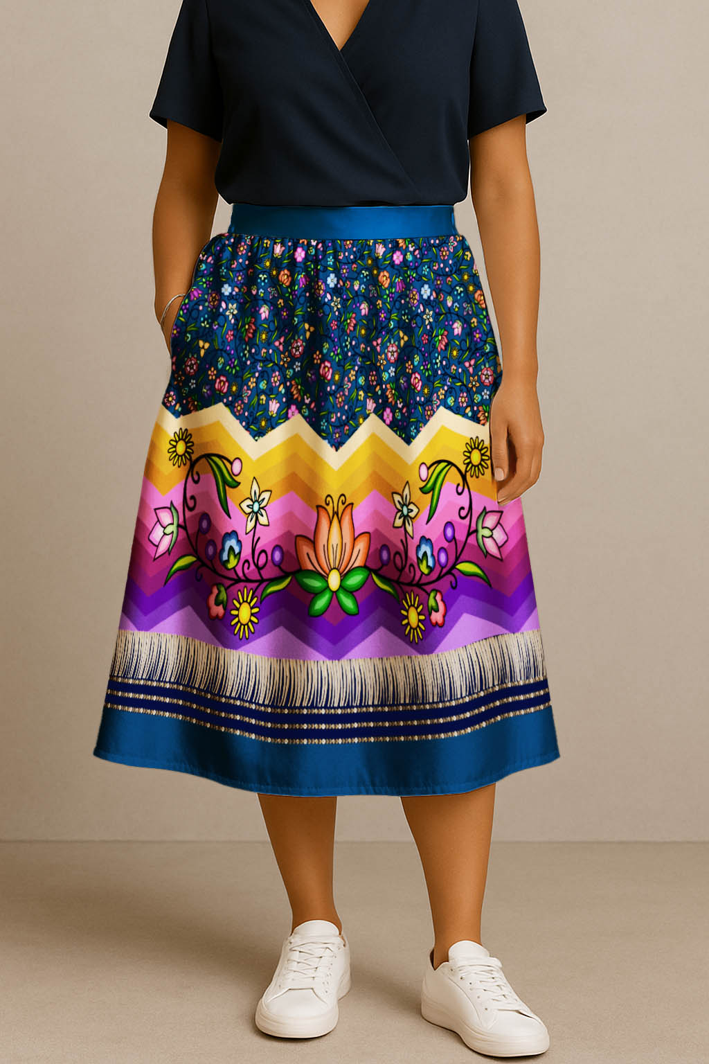 Grandmother Legacy Dark Blue 3 Midi Skirt