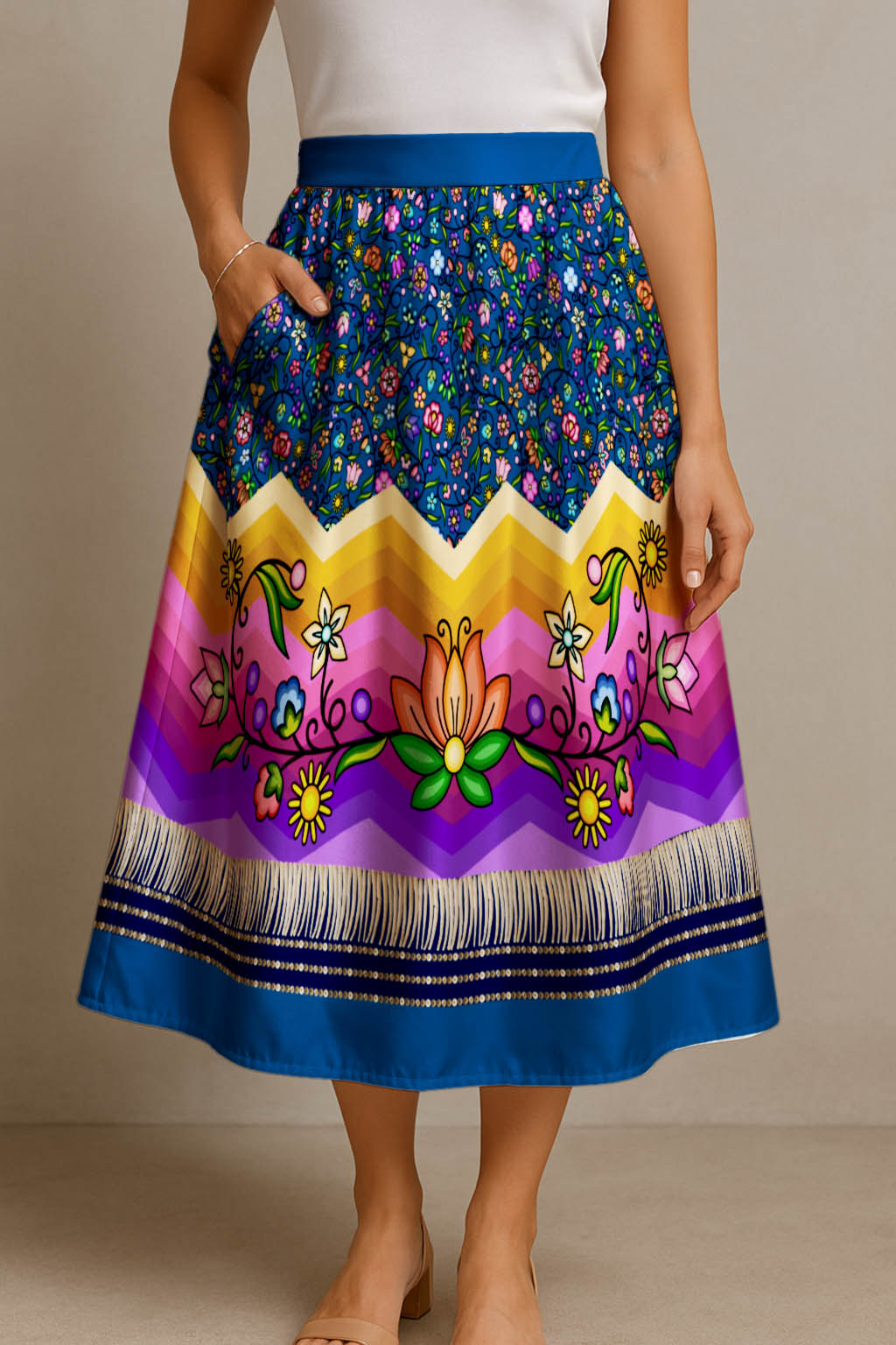 Grandmother Legacy Dark Blue 3 Midi Skirt