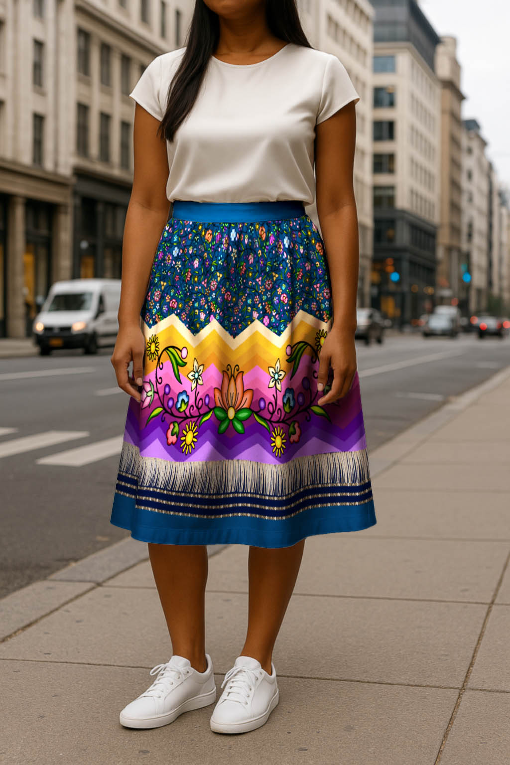 Grandmother Legacy Dark Blue 3 Midi Skirt