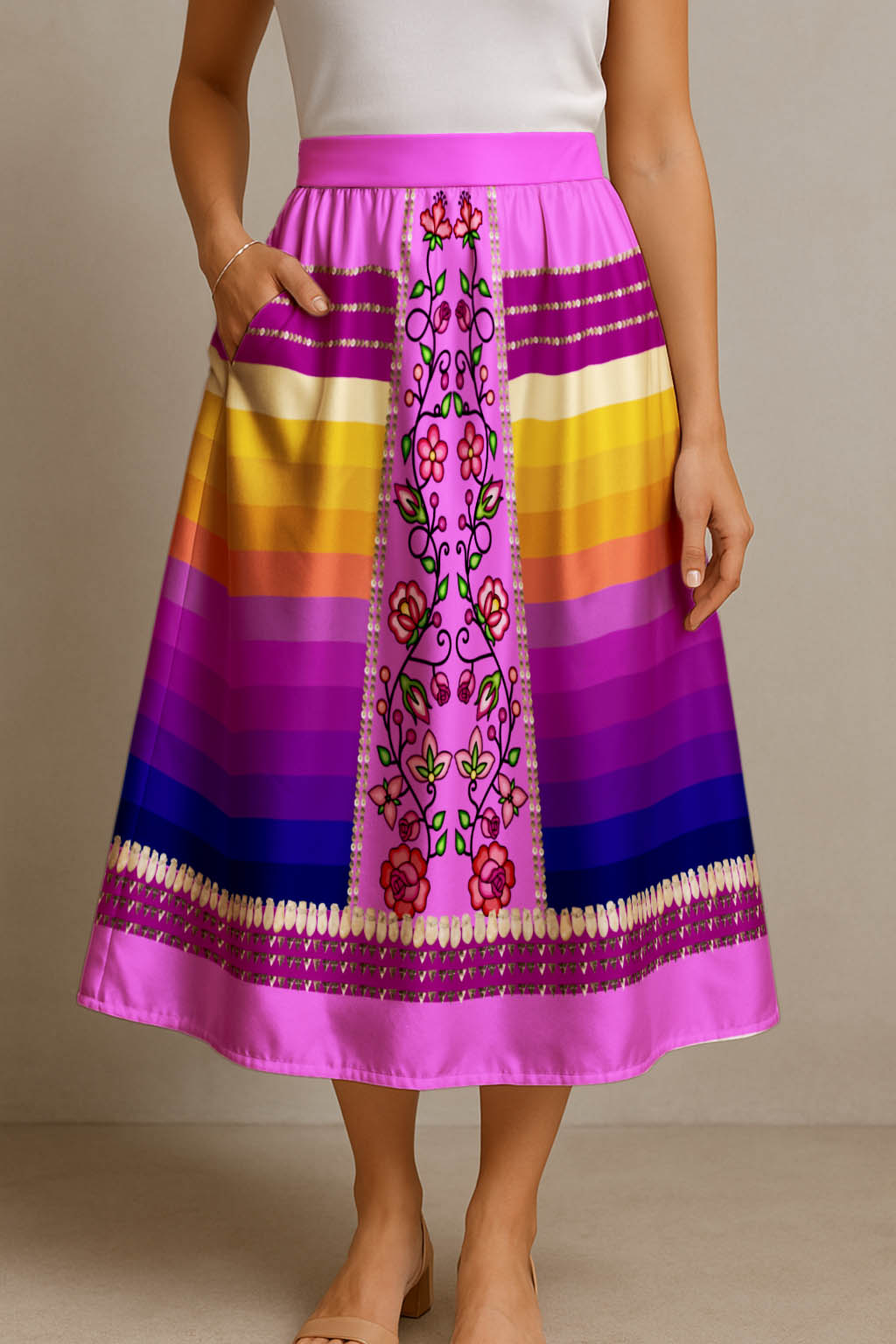 Grandmother Legacy Magenta 2 Midi Skirt