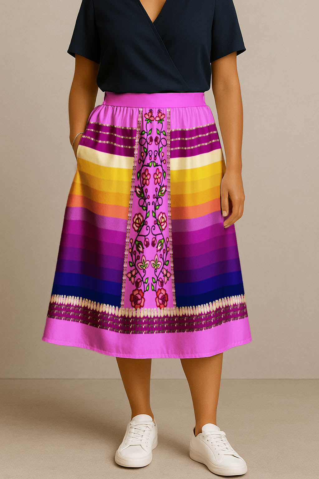 Grandmother Legacy Magenta 2 Midi Skirt