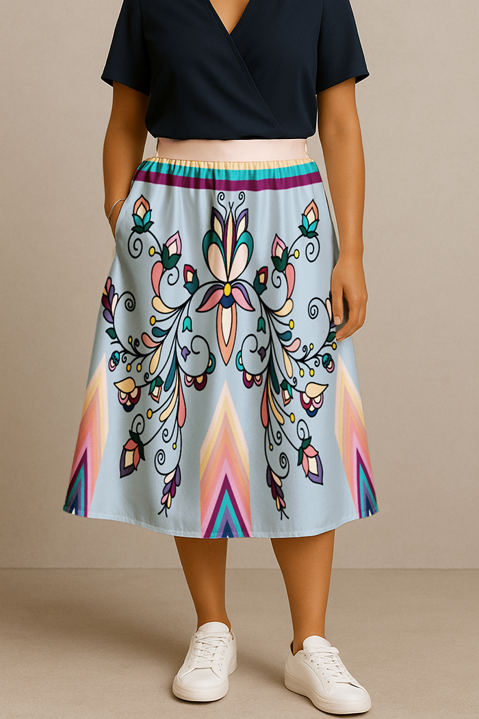 Guardian Petals Pastel Midi Skirt