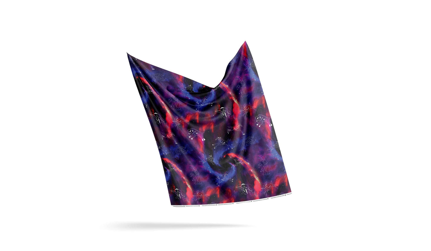 Animal Ancestors Blue Pink Swirl Fabric