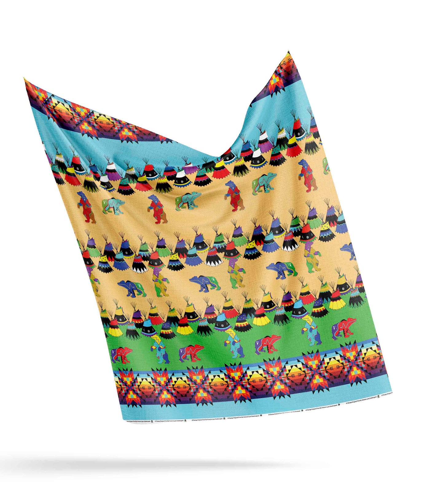 Bear Medicine Turquoise Fabric