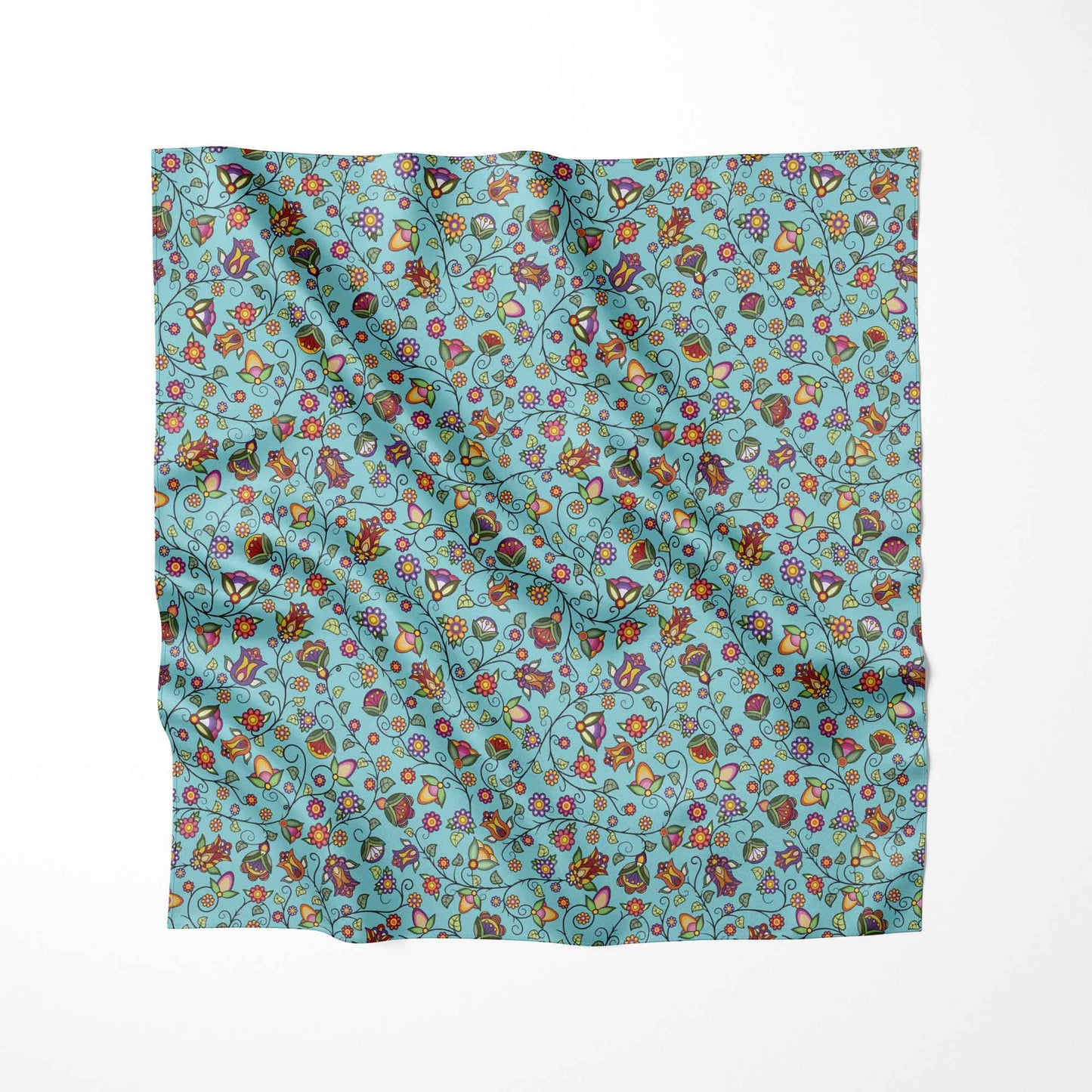 Heartbeat Petals Turquoise Fabric