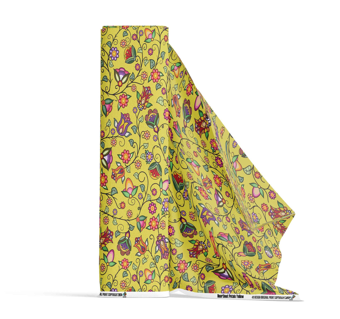 Heartbeat Petals Yellow Fabric