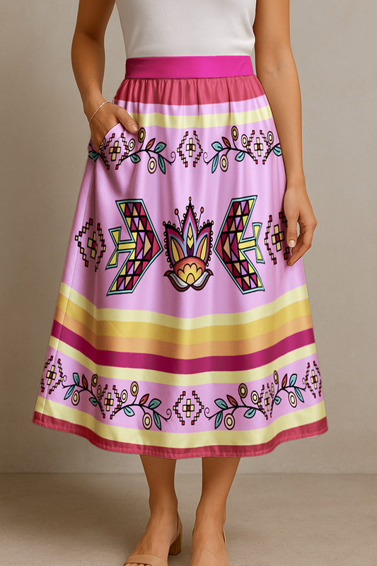 Heart of the Pattern Midi Skirt
