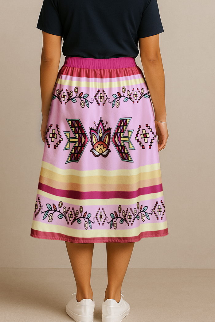 Heart of the Pattern Bright Midi Skirt