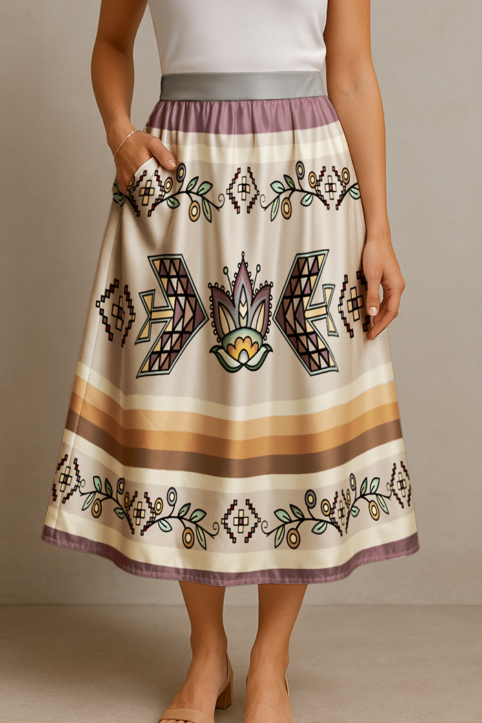 Heart of the Pattern Midi Skirt