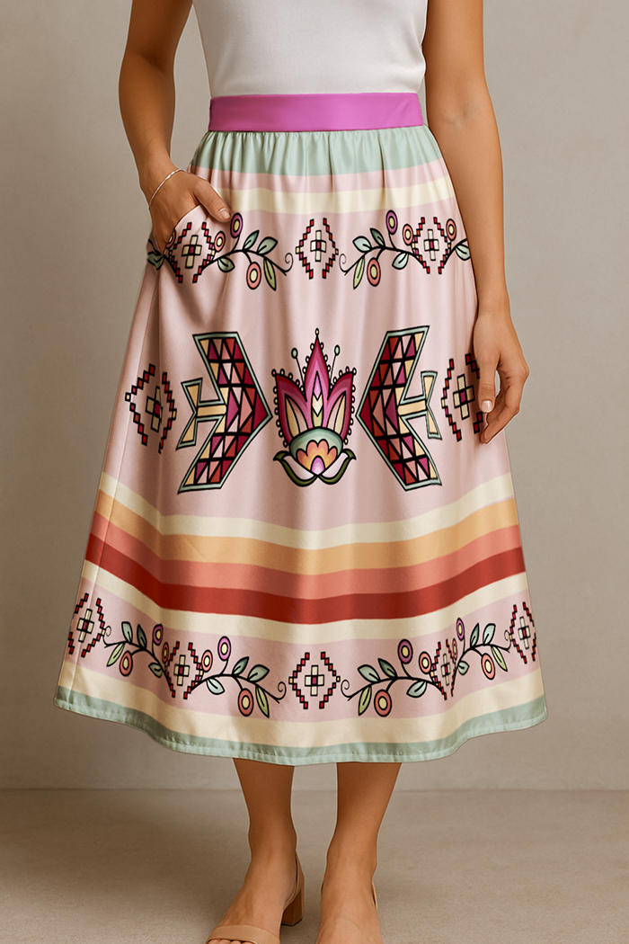 Heart of the Pattern Midi Skirt