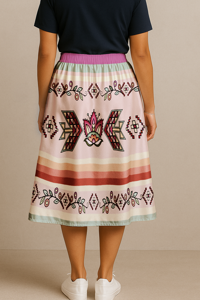 Heart of the Pattern Pastel Midi Skirt