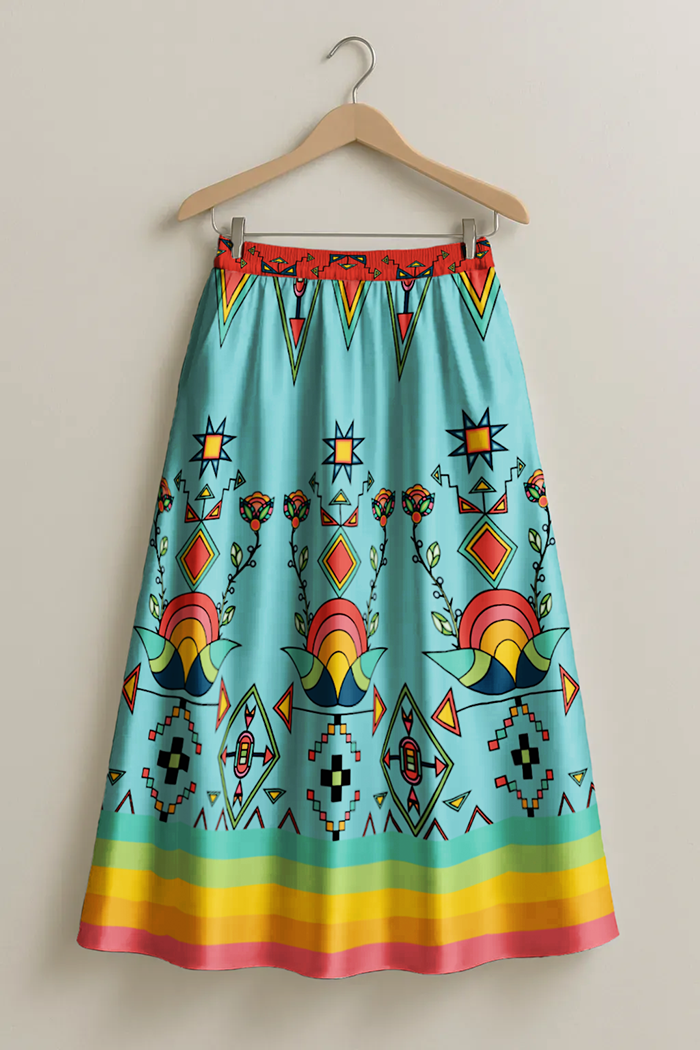 Horizon Blossom Light Blue Skirt