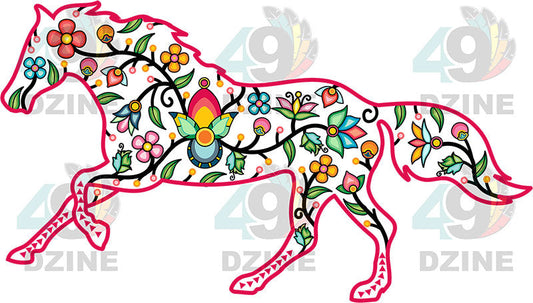 Horse Floral Animals 01-M Various Sizes