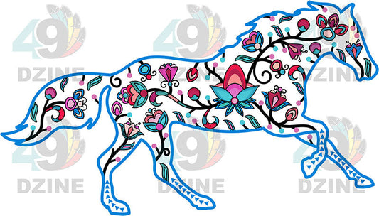 Horse Floral Animals 02-M Various Sizes