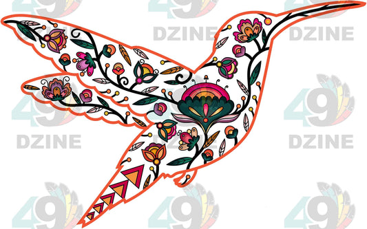 Floral Hummingbird Motif