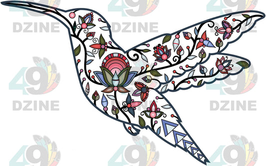 Hummingbird Floral Animals 02 Various Sizes