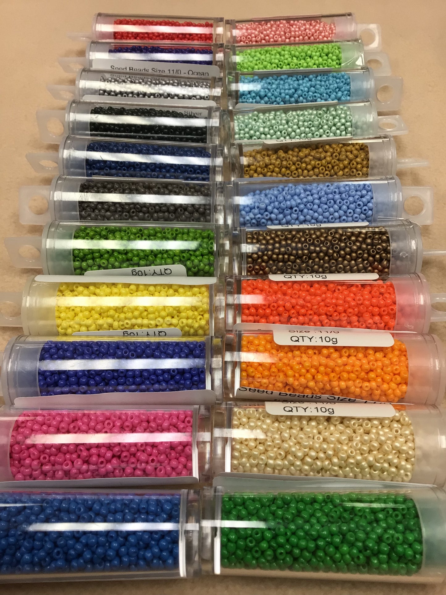 11/0 Silver Lined Seed Beads: Sparkling Ivory