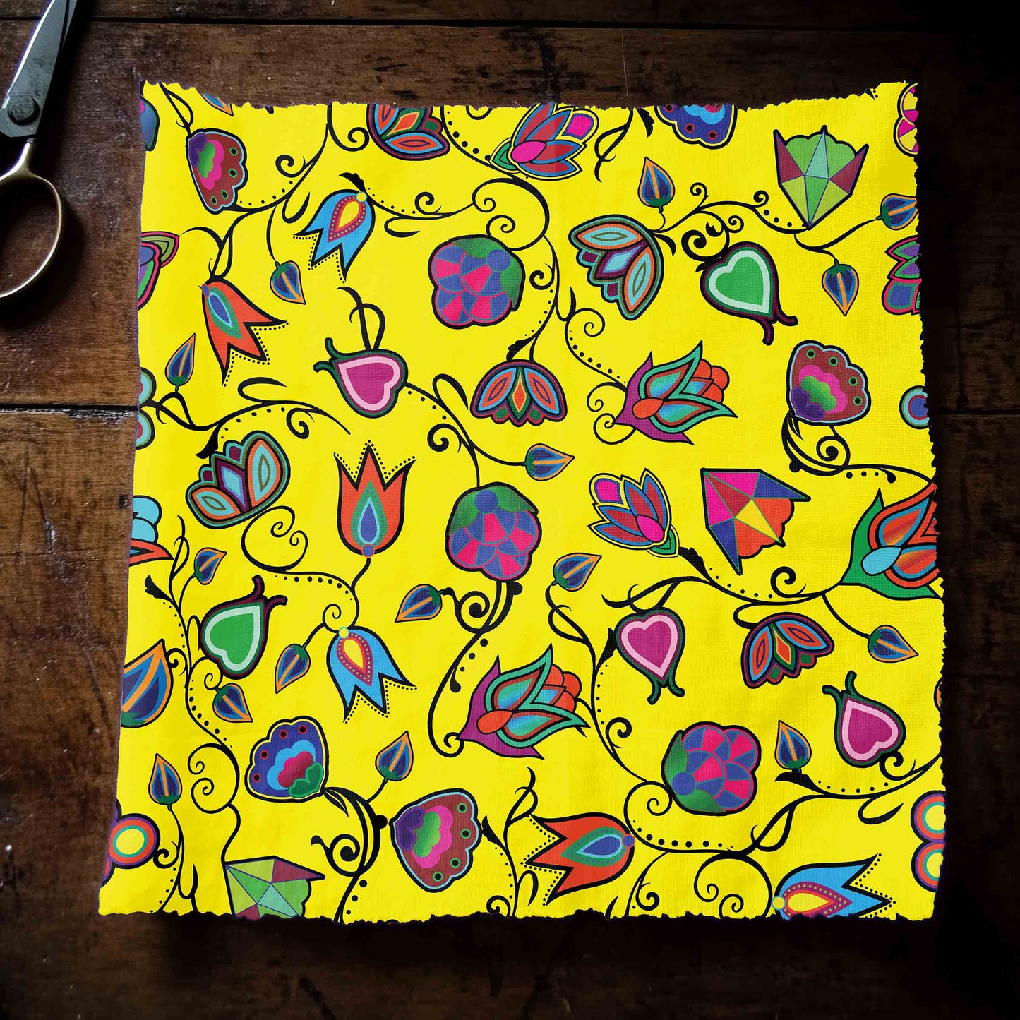 Indigenous Paisley Yellow Fabric