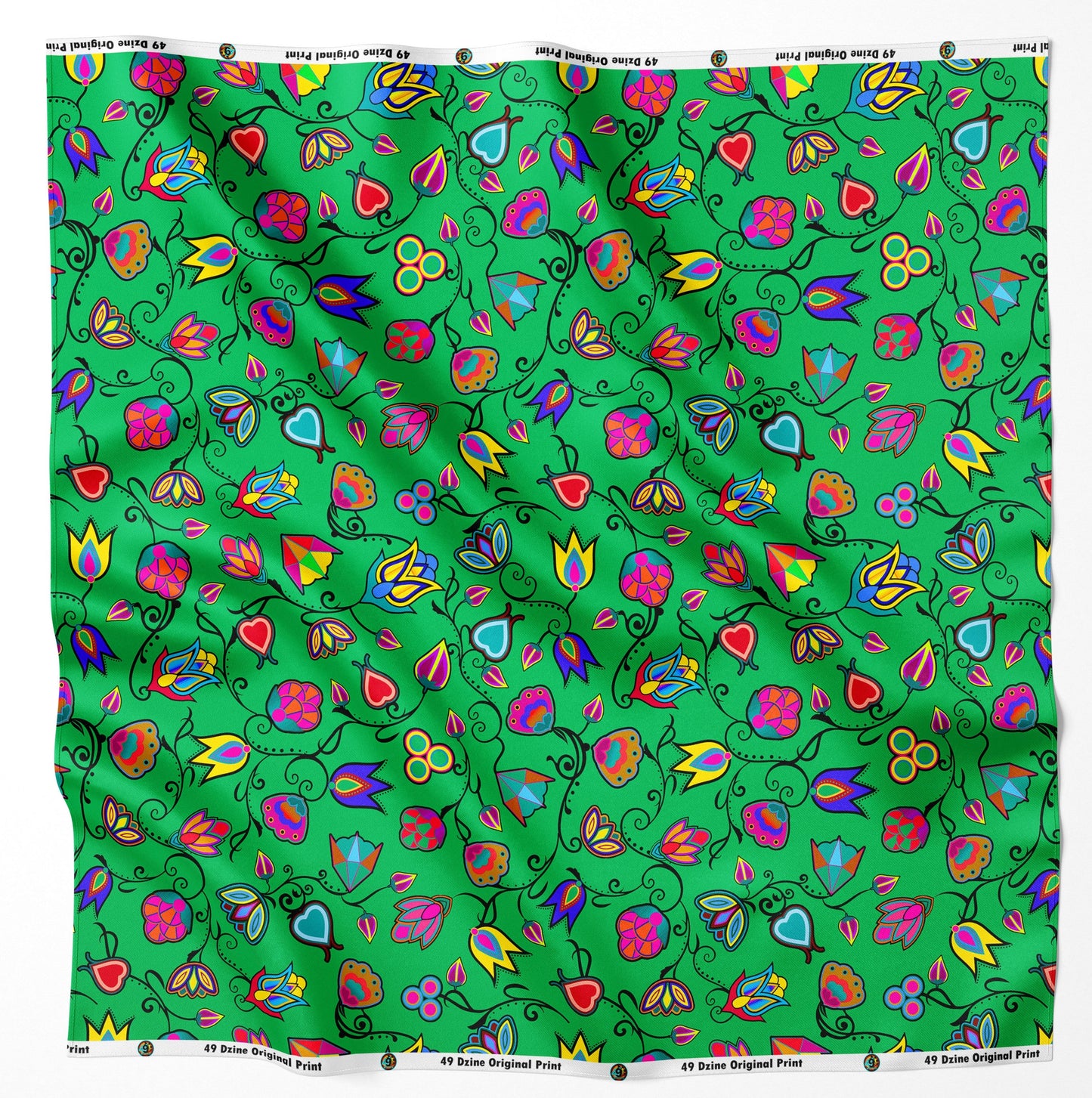 Indigenous Paisley Green Fabric