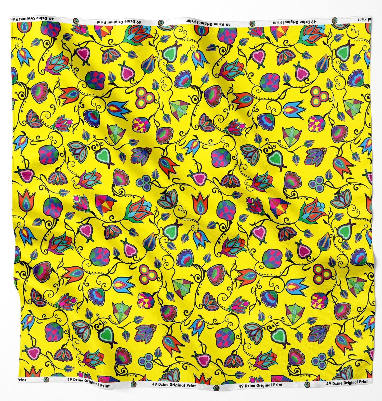 Indigenous Paisley Yellow Fabric