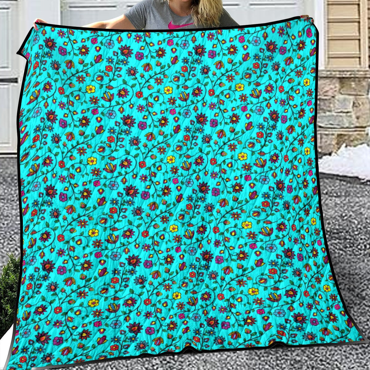 Nature's Nexus Turquoise Lightweight Quilt