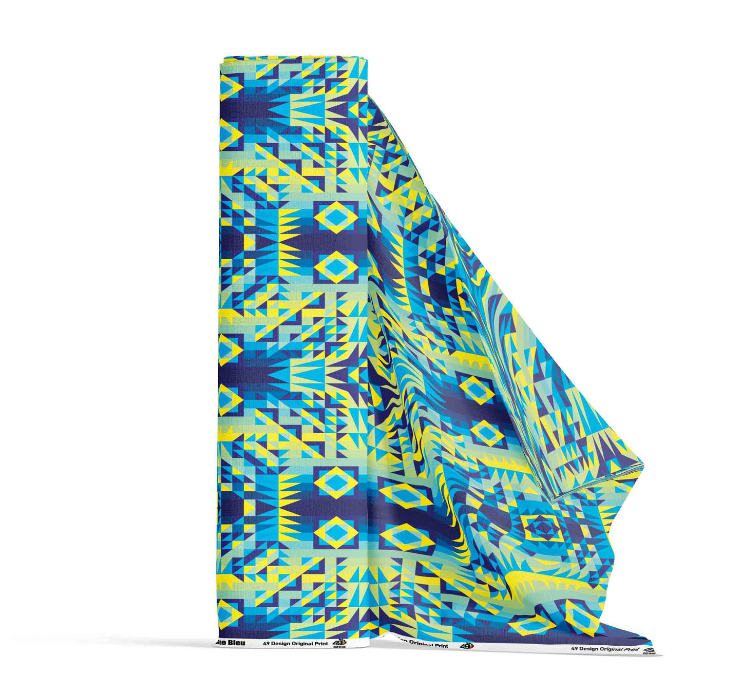 Kaleidoscope Jaune Bleu Fabric