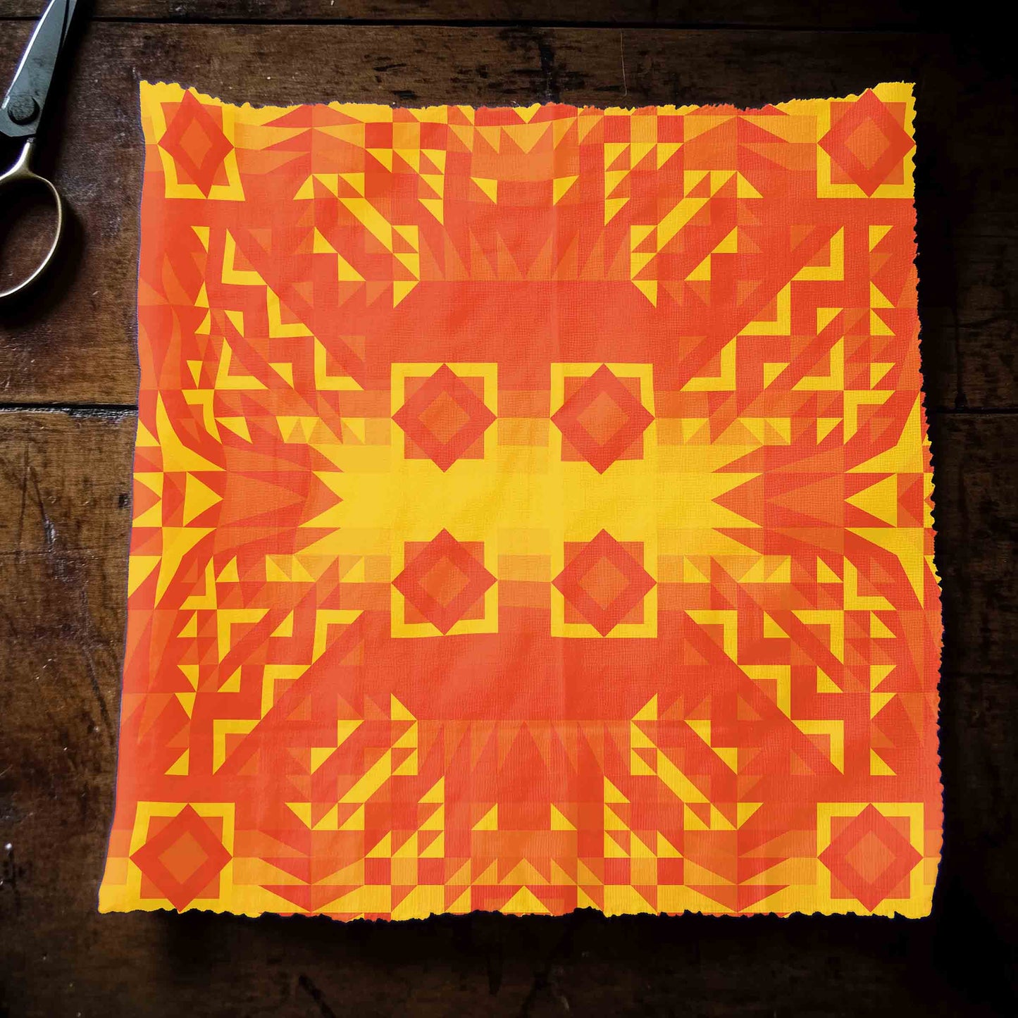 Kaleidoscope Orange Fabric