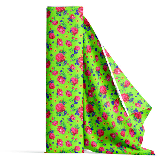 Kokum Ceremony Neon Green Fabric