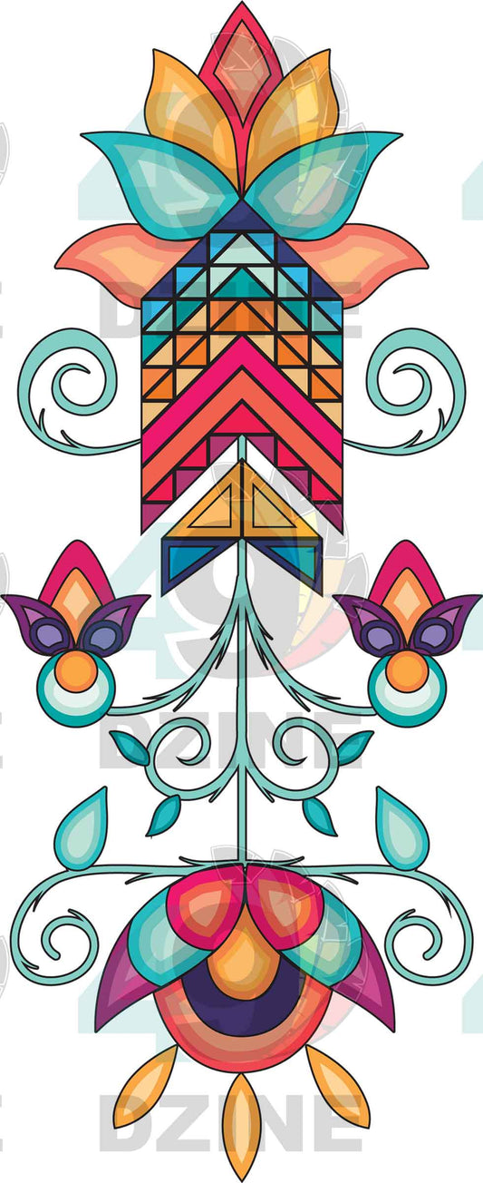 Blooming Spirit Geometric Element 2 Transfer (Various Sizes)