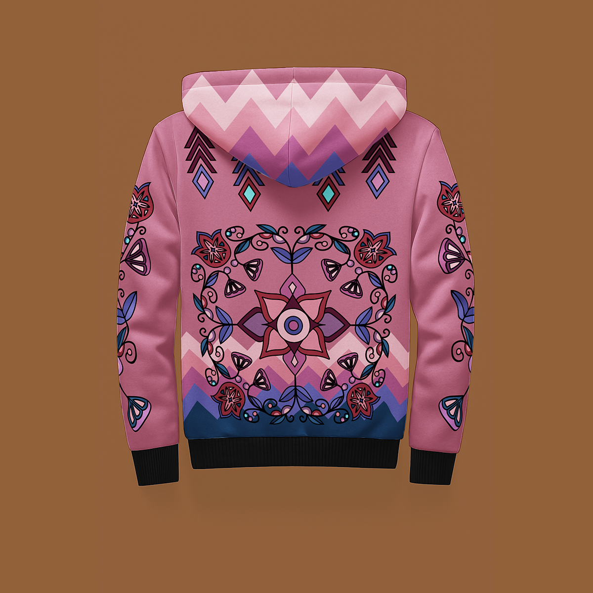 Frost Flower Circle Women's Sherpa Hoodie