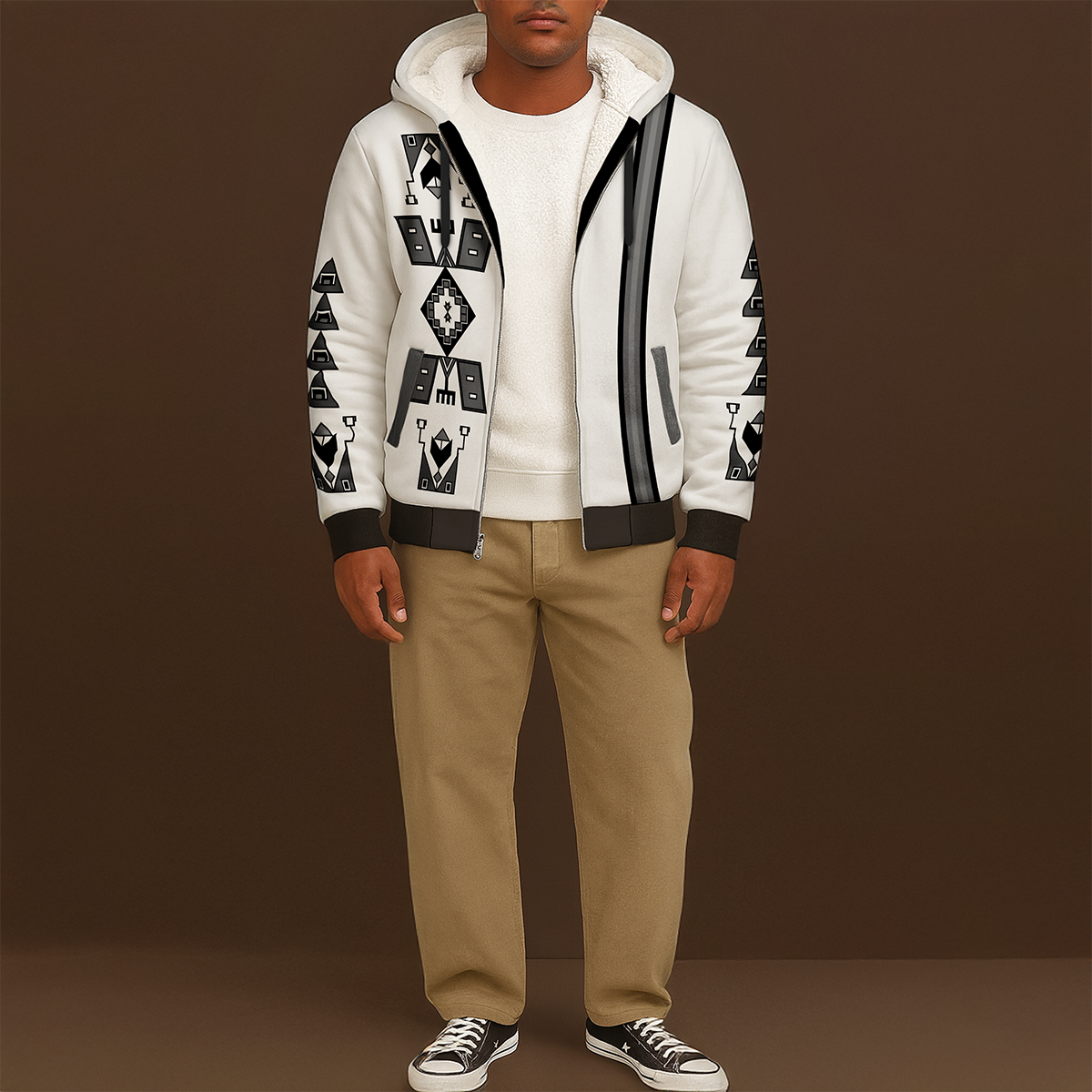 Thunder Drum Men's Sherpa Hoodie