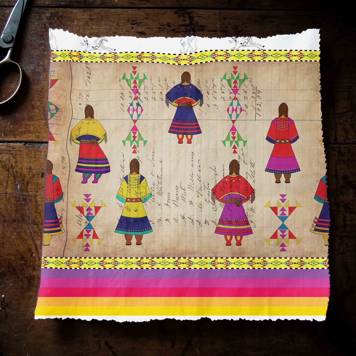 Ledger Round Dance Clay Fabric