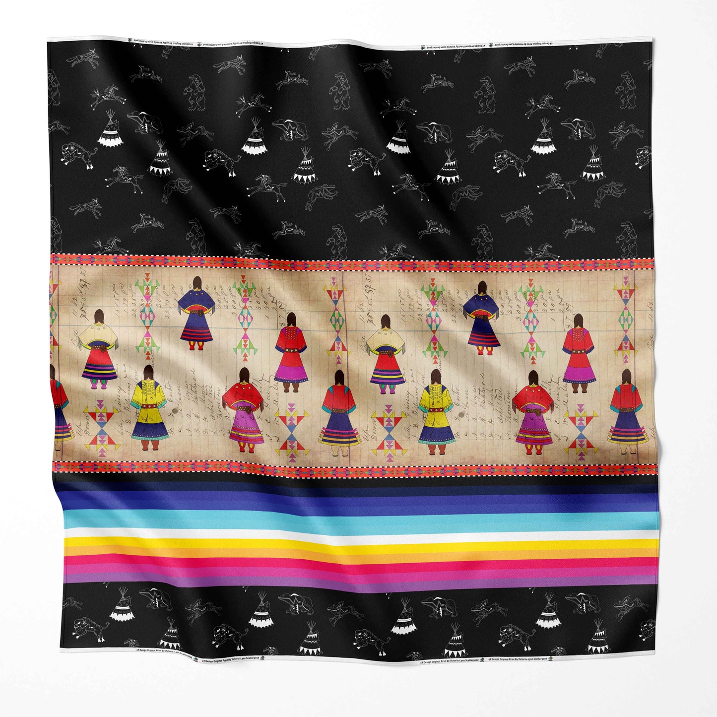 Ledger Round Dance Midnight Fabric