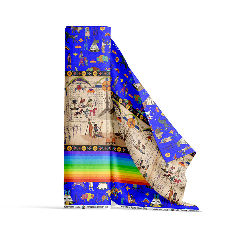 Legacy of the Rainy Chief Blue Fabric