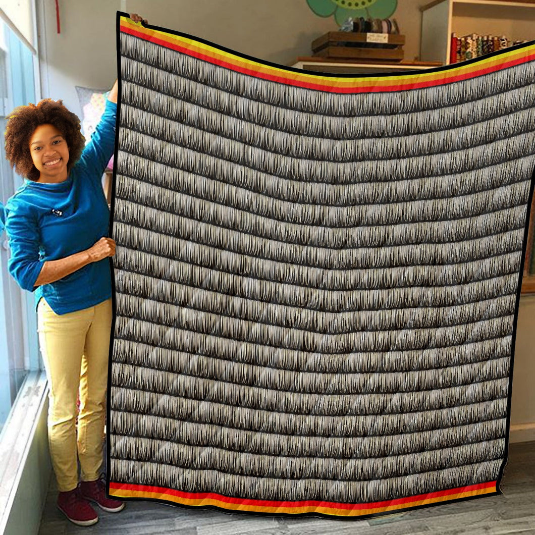 Dentalium on Black Lightweight Quilt