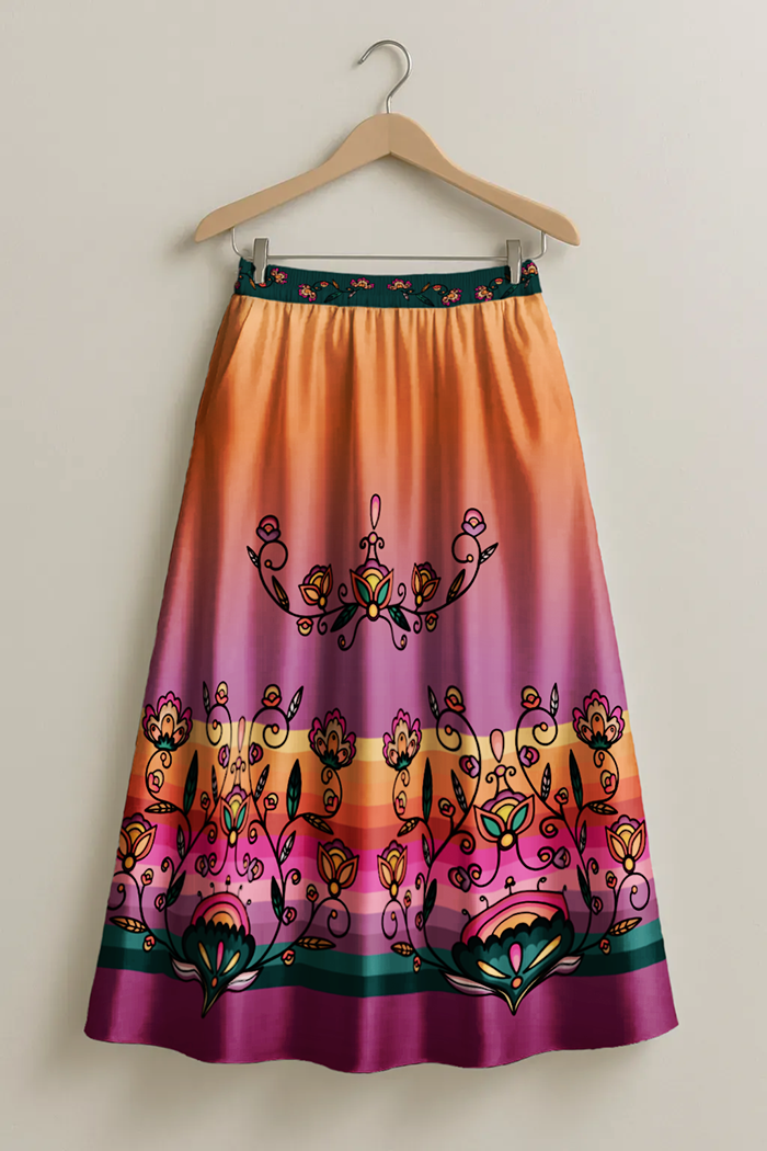 Maple Shine Ribbon Rose Skirt