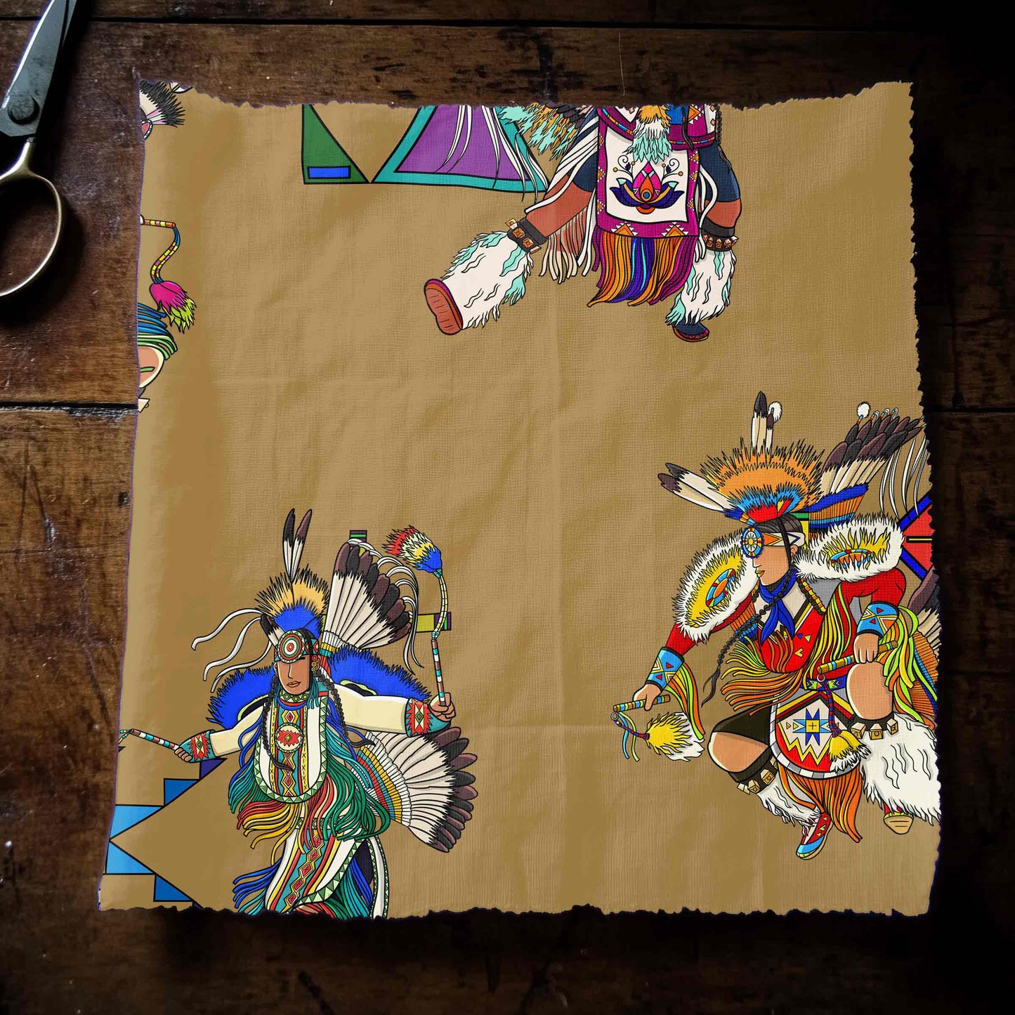 Men's Fancy Dancers Earth Large Fabric