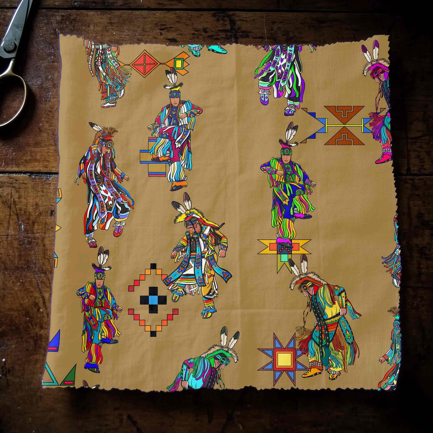Men's Grass Dancers Earth Small Fabric