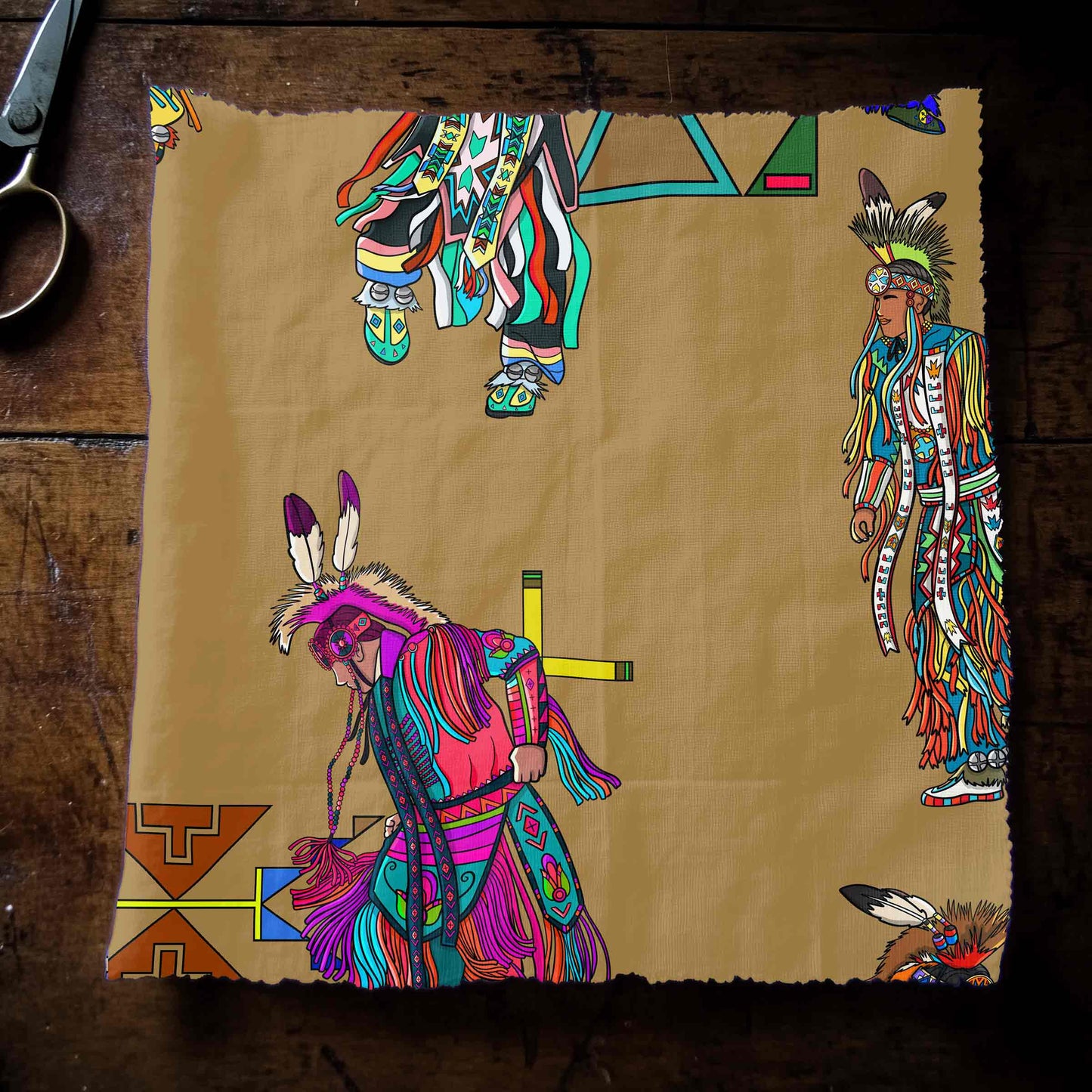 Men's Grass Dancers Earth Large Fabric