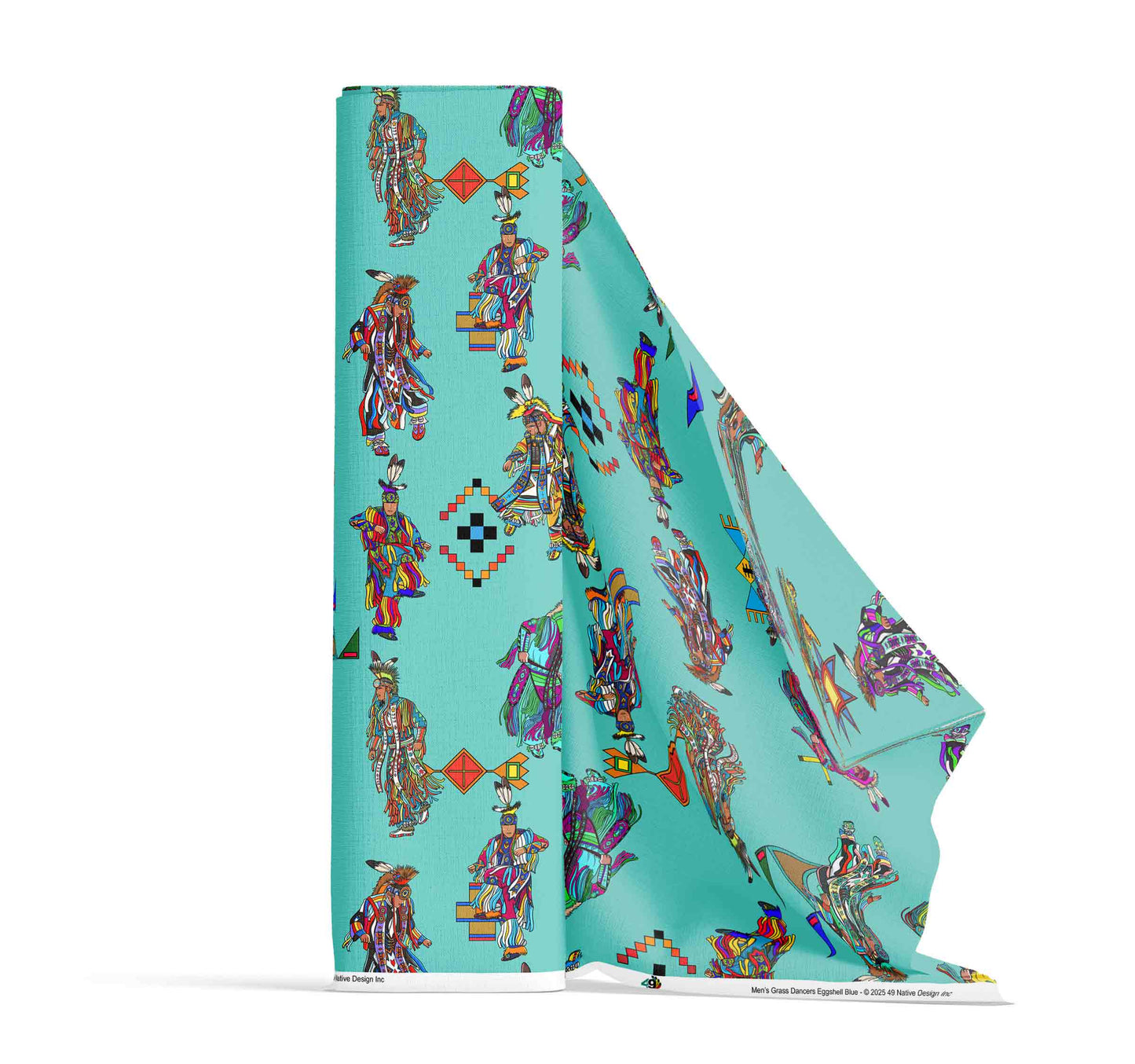 Men's Grass Dancers Eggshell Blue Large Fabric